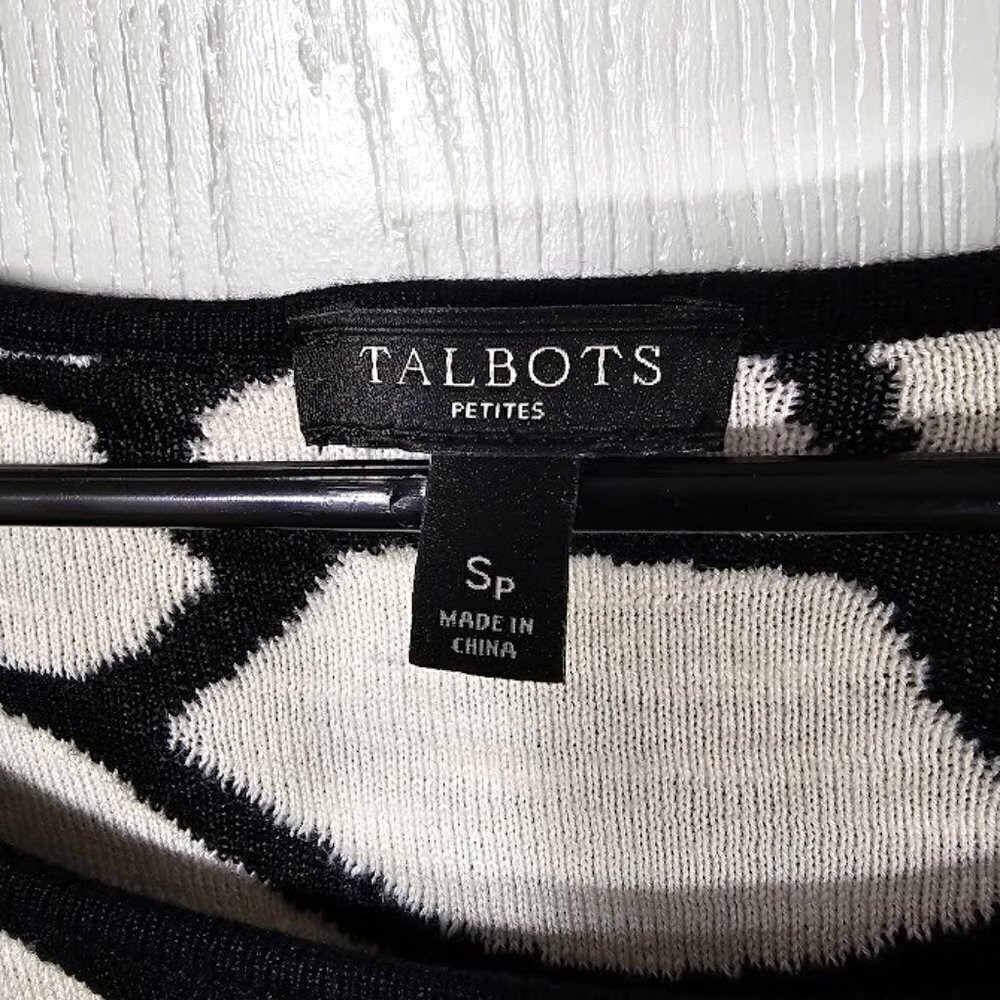 TALBOTS Dress size S p BLACK & WHITE Giraffe Animal Print Chic Cute Maximalist - Picture 4 of 6